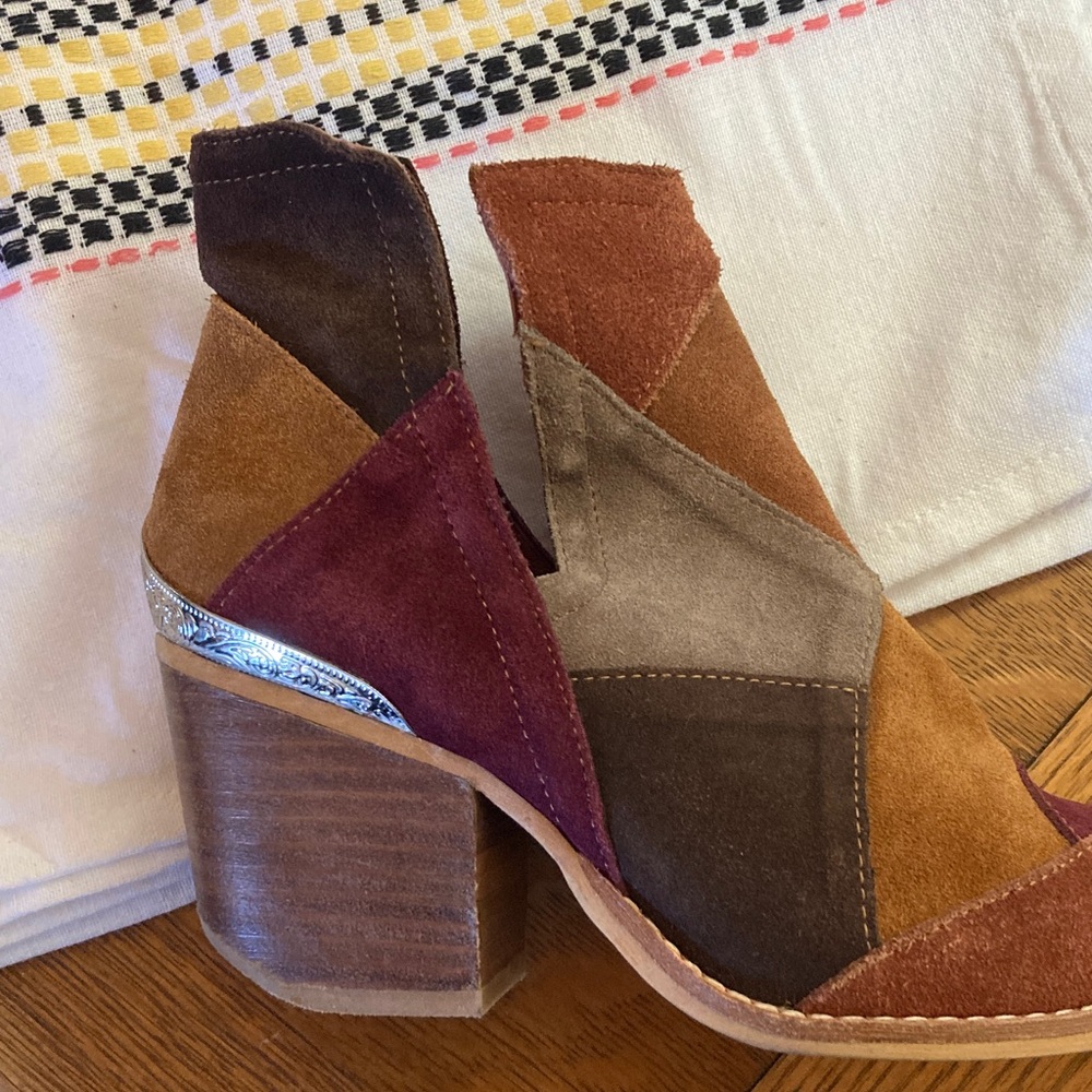 Patchwork Ankle Boots - Multicolor - image 7